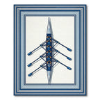 Minimalist Blue Rowing Team Nautical Art Rug