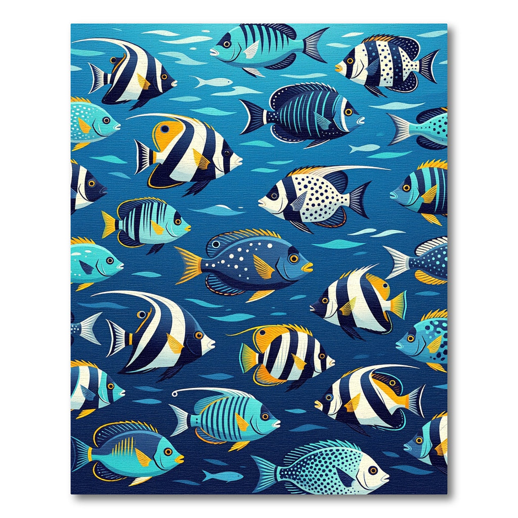 Aquatic Fish School Coral Reef Rug