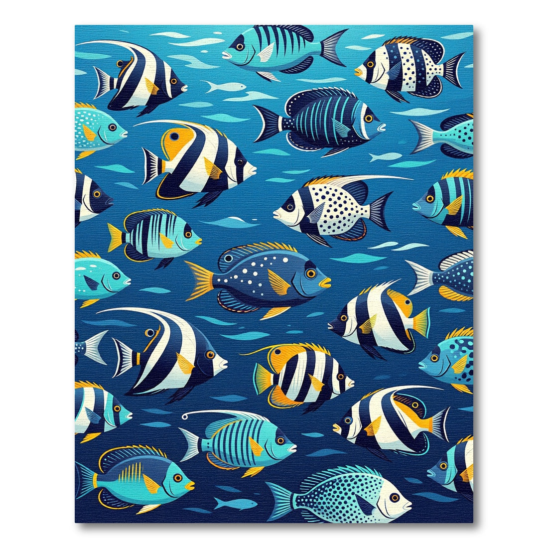 Aquatic Fish School Coral Reef Rug