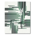 Emerald Green Linear Composition Rug