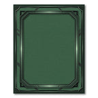 Deep Emerald Geometric Deco Border Rug