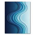 Deep Blue Gradient Wavy Layers Rug
