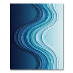 Deep Blue Gradient Wavy Layers Rug