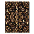 Bronze Geometric Solar Star Emblem Rug