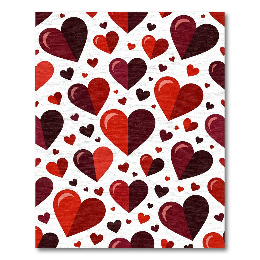 Geometric Two Tone Red Heart Art Rug