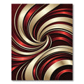 Crimson Gold Swirl Abstract Rug