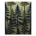Dark Forest Silhouette Pine Trees Rug
