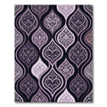 Elegant Plum Damask Scroll Curvaceous Rug