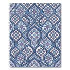 Blue and Violet Ornate Floral Damask Rug