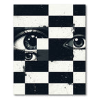 Black and White Surreal Eye Grid Rug