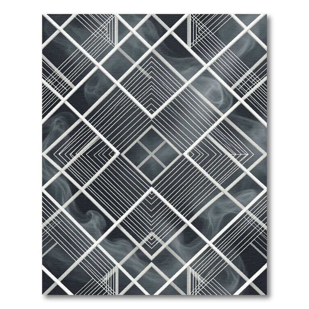 Monochromatic Geometric Smoke Abstract Rug
