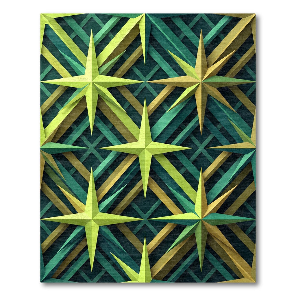 Emerald Gold Starburst Geometric Rug