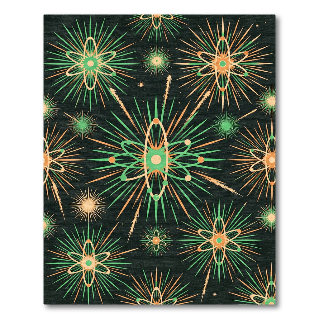 Atomic Retro Starburst Sage Gold Rug