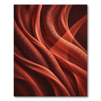 Crimson Silk Fan Waves Rug