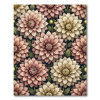 Blush and Cream Dhalia Floral Garden Rug