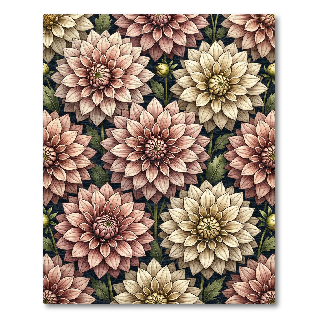 Blush and Cream Dhalia Floral Garden Rug