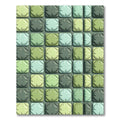 Geometric Sage and Olive Puffy Tile Rug