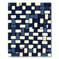 Cobalt Cream Rectangular Weave Rug