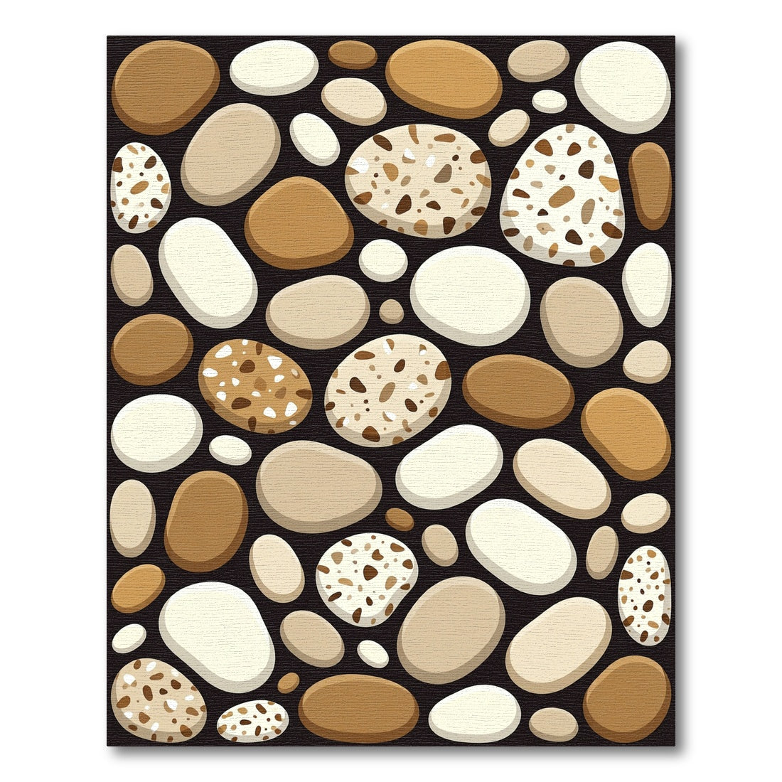 Neutral Pebble Stone Earthy Tone Rug