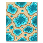 Abstract Teal Water Pond Ripples Rug