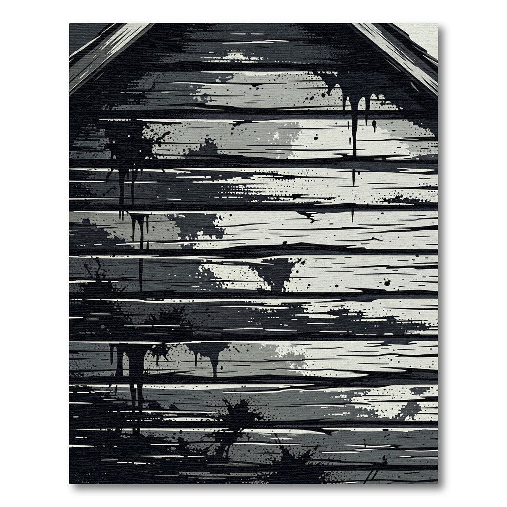 Monochromatic Grungy Wood Grain Splatter Rug