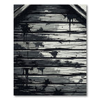 Monochromatic Grungy Wood Grain Splatter Rug