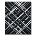 Modern Monochrome Intersecting Geometric Lattice Rug