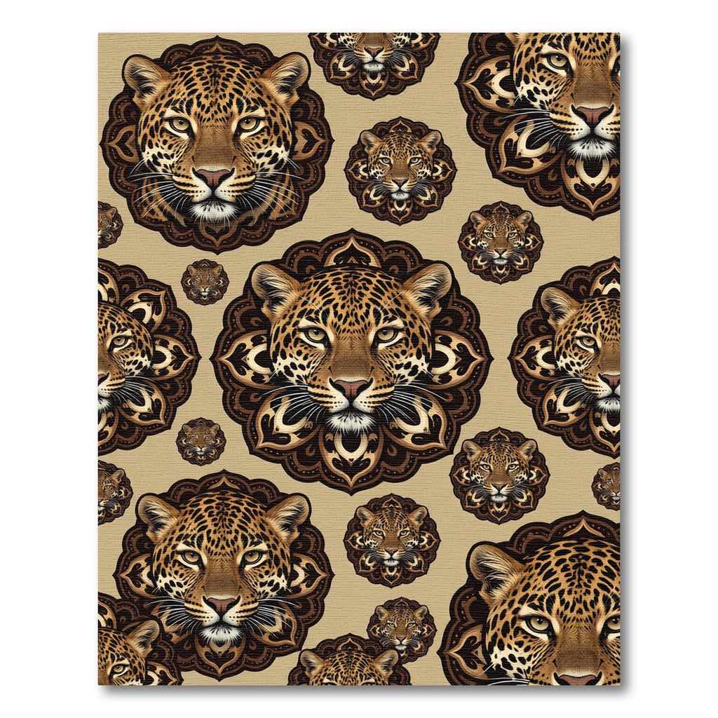 Majestic Leopard Mandala Brown Rug