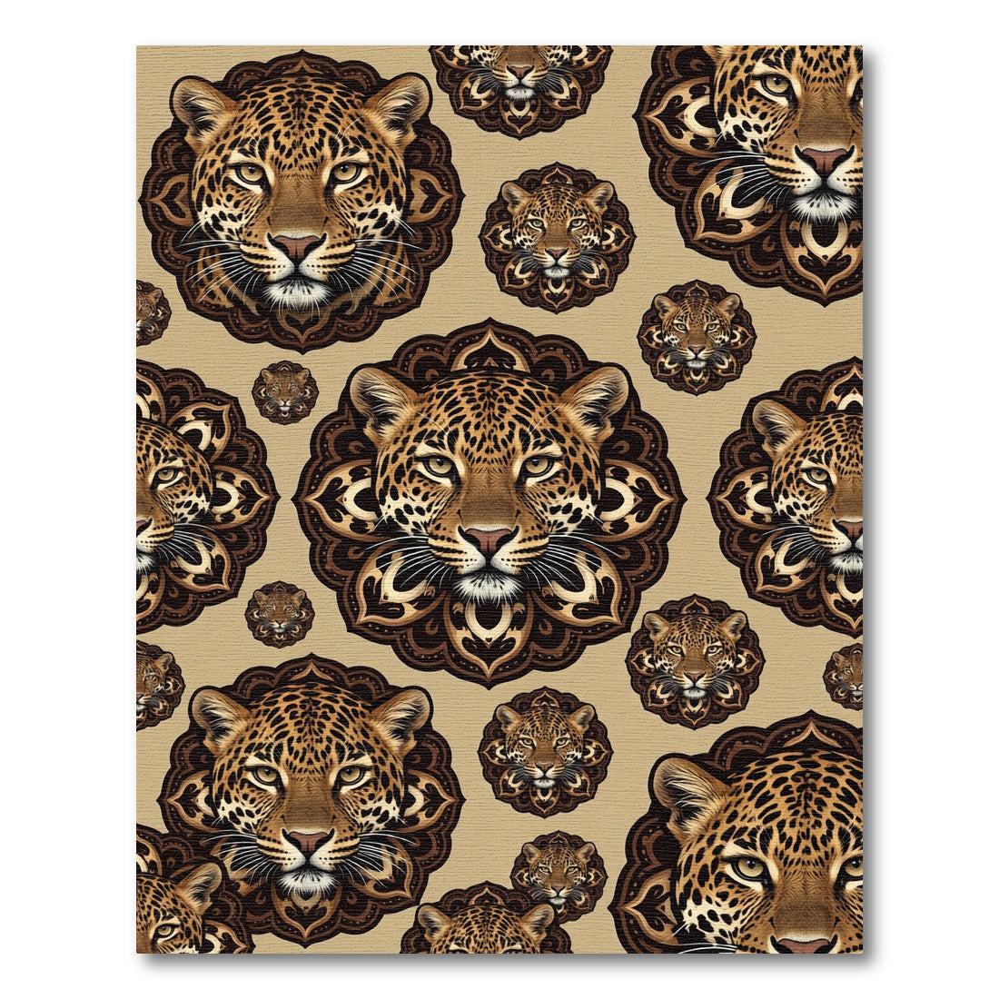 Majestic Leopard Mandala Brown Rug
