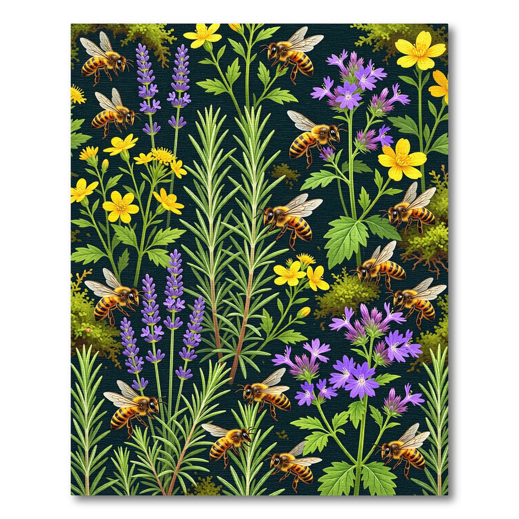 Golden Bee and Wildflower Meadow Rug