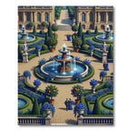 Azure Ornate Fountain Versailles Garden Rug