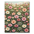 Blushing Cosmos Floral Meadow Area Rug