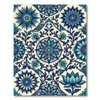 Ocean Bloom Floral Medallion Rug