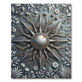 Metallic Starburst and Floral Gray Medallion Rug