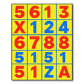 Bold Yellow Red Blue Number Grid Rug