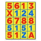 Bold Yellow Red Blue Number Grid Rug