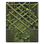 Mossy Woodland Lattice Trellis Art Rug