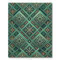 Emerald Geometric Ornate Jeweled Tile Rug