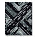Monochrome Industrial Geometric Crossed Line Rug