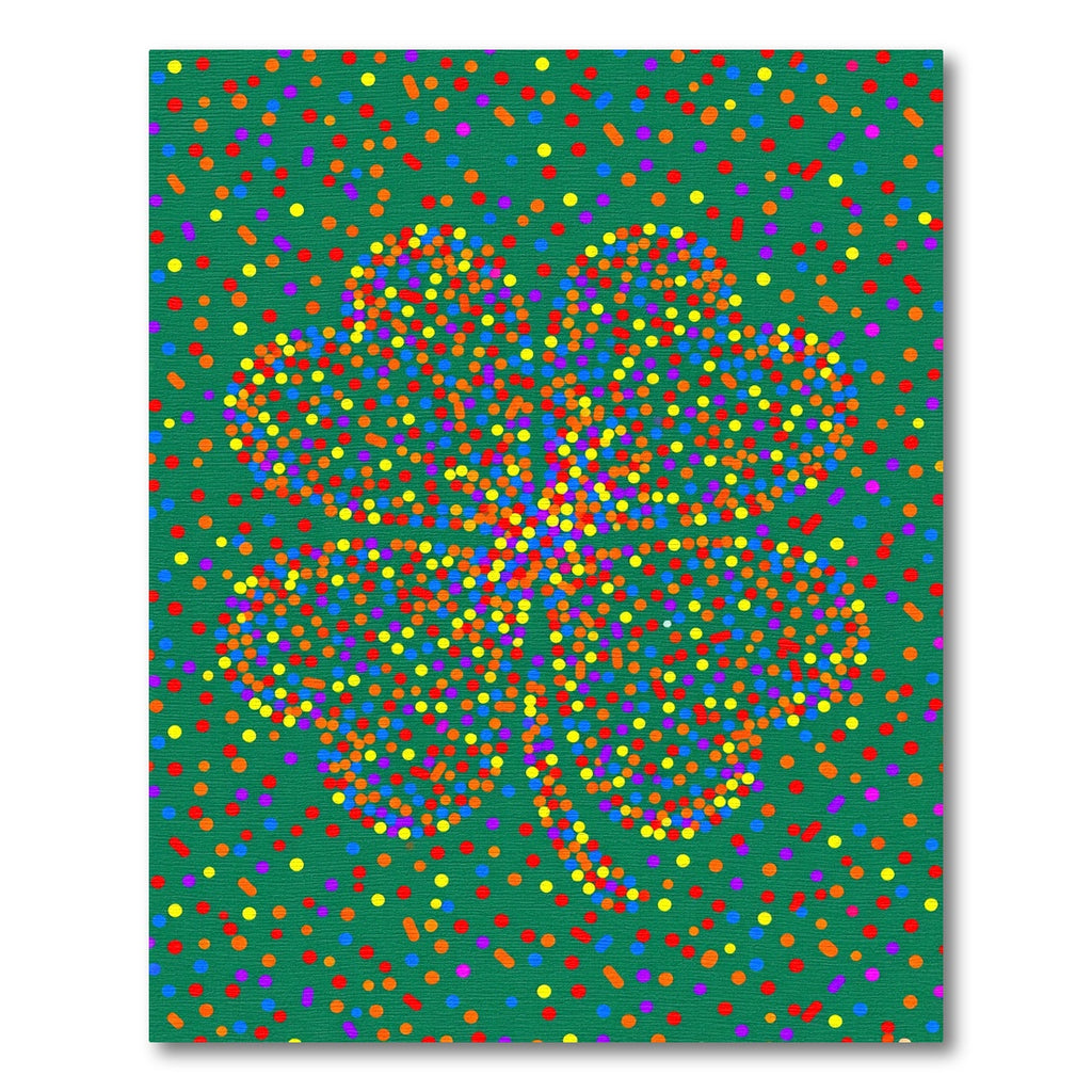 Rainbow Confetti Four Leaf Clover Rug