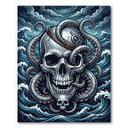 Dark Gothic Octopus Kraken Skull Art Rug