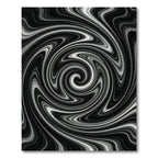 Black White Fluid Motion Art Rug