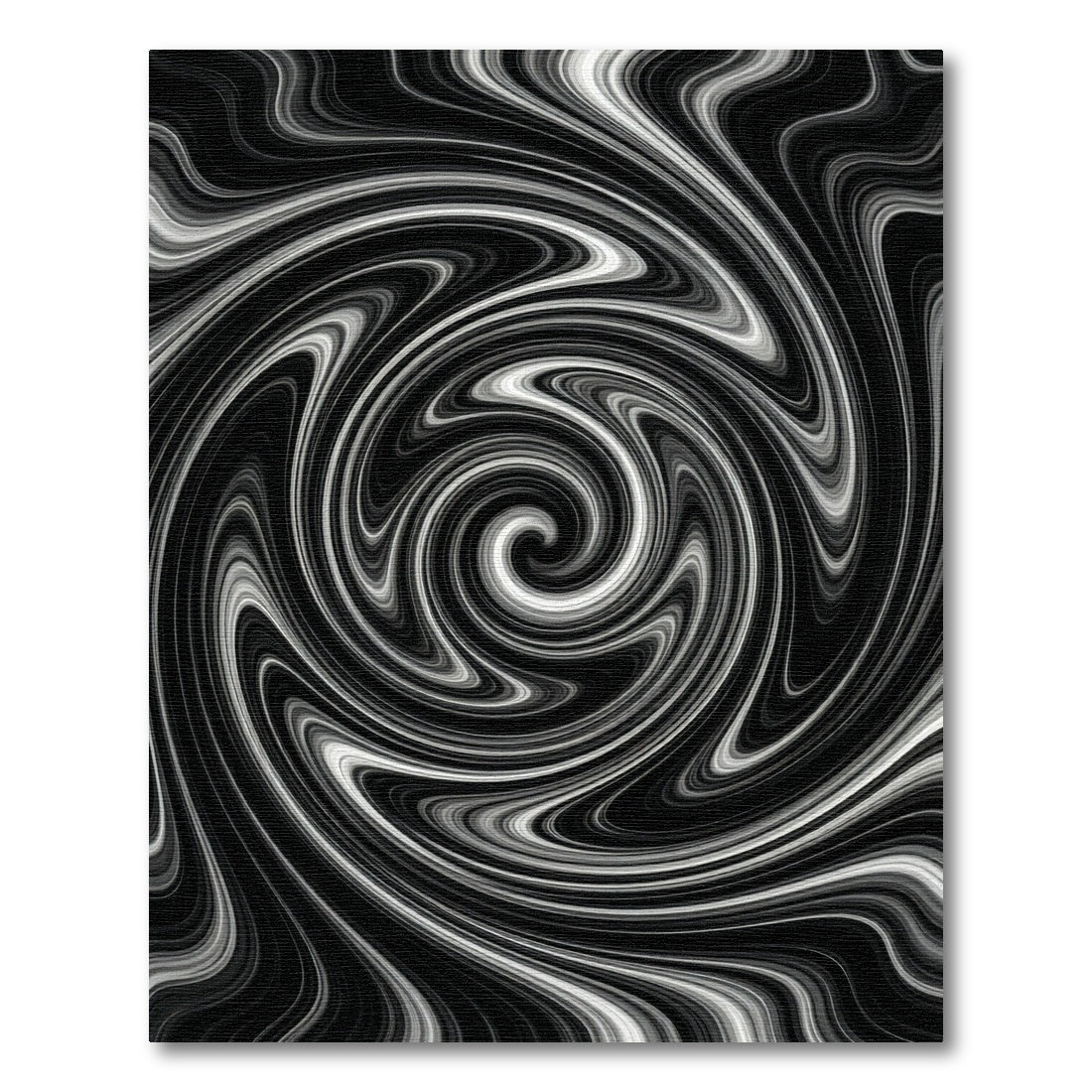 Black White Fluid Motion Art Rug