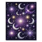 Celestial Ethereal Purple Moon Starry Night Rug