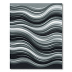 Monochromatic Abstract Wave Lines Rug