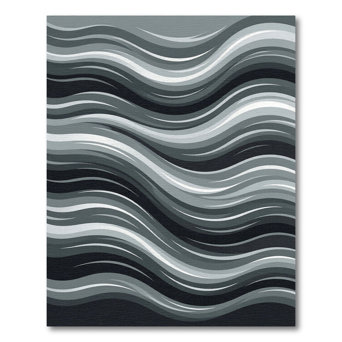 Monochromatic Abstract Wave Lines Rug