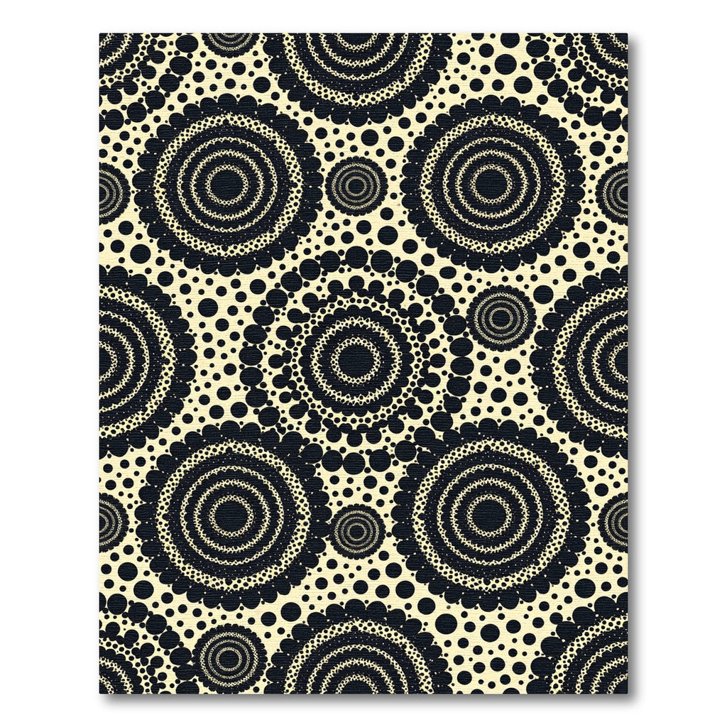Cream Black Radial Sunburst Rug