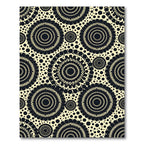 Cream Black Radial Sunburst Rug