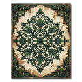 Elegant Emerald Acanthus Leaf Medallion Rug