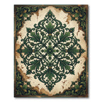 Elegant Emerald Acanthus Leaf Medallion Rug